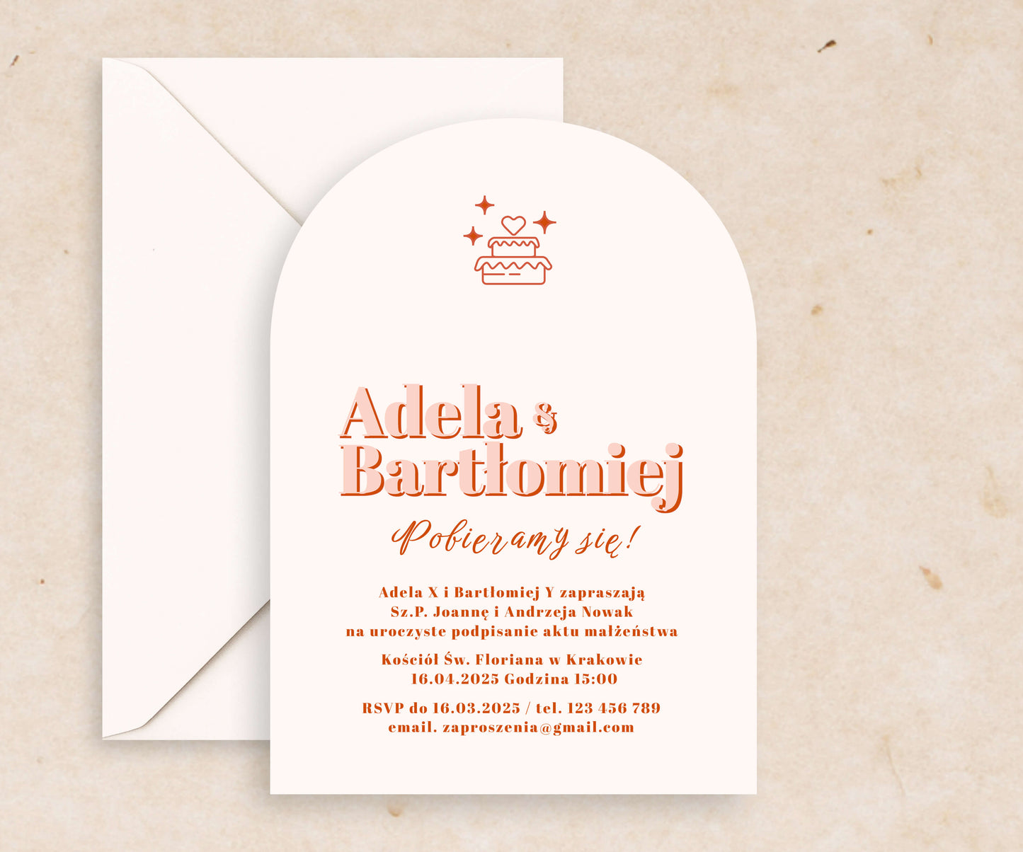 Zaproszenia ślubne, fantazyjne wzory, elegancka forma na papierze premium