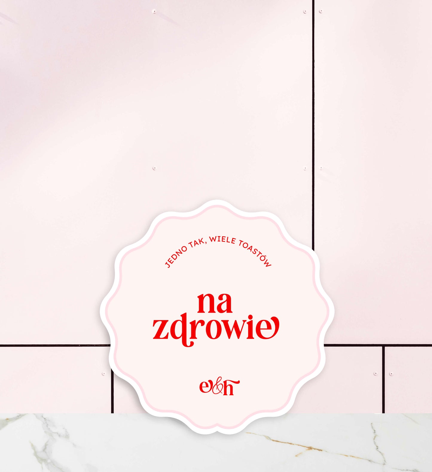 Ślubne zawieszki na alkohol, dekoracyjne, fantazyjne, różowe, papier premium