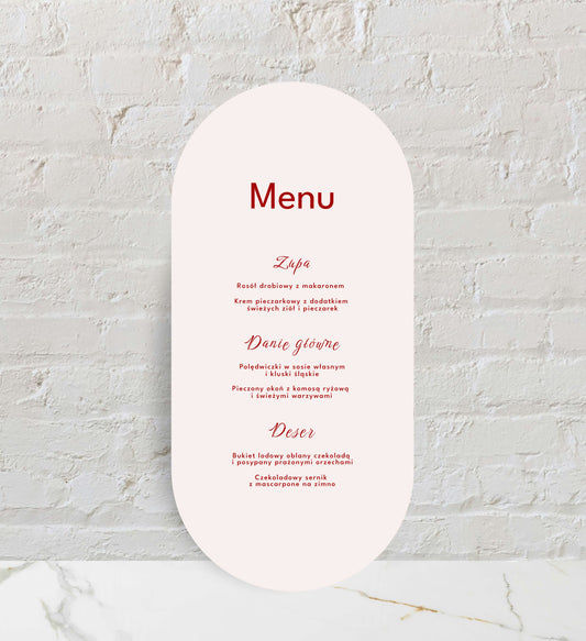 Menu jednokartkowe dwustronne - Palm Dreams