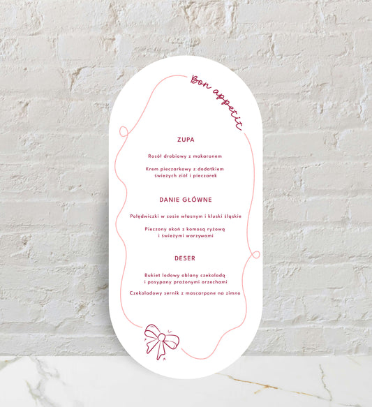 Menu jednokartkowe - Froissé