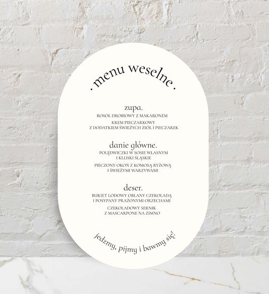 Menu jednokartkowe - Grace