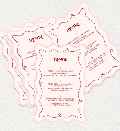 Menu jednokartkowe - Love Spark