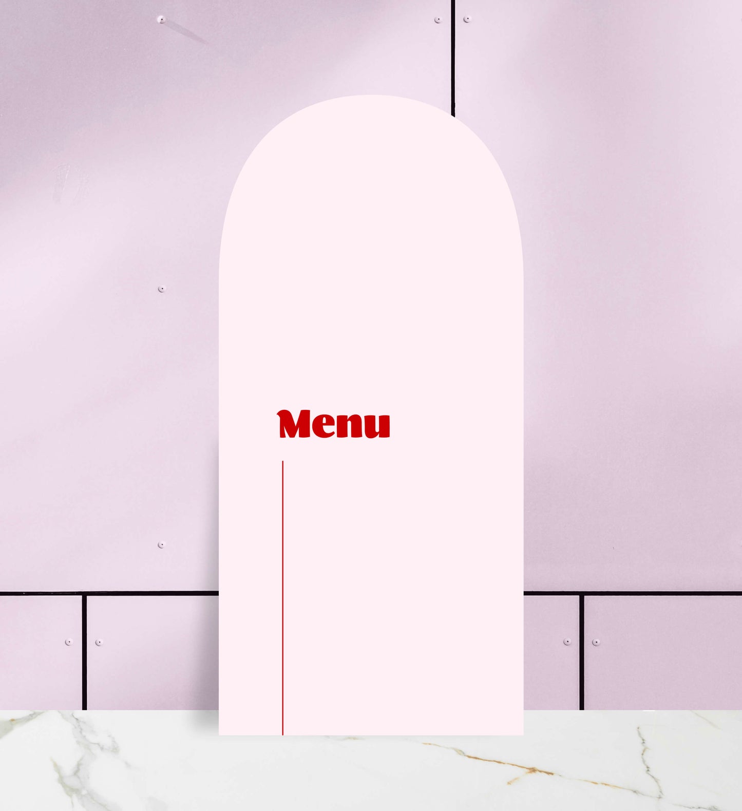 Menu ślubne składane, owalne, pastelowy róż, nowoczesne, papier premium