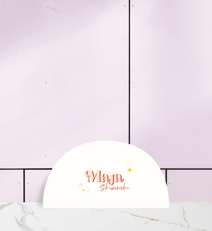 Winietki ślubne, oryginalne, artystyczne, owalne kształty na papierze premium