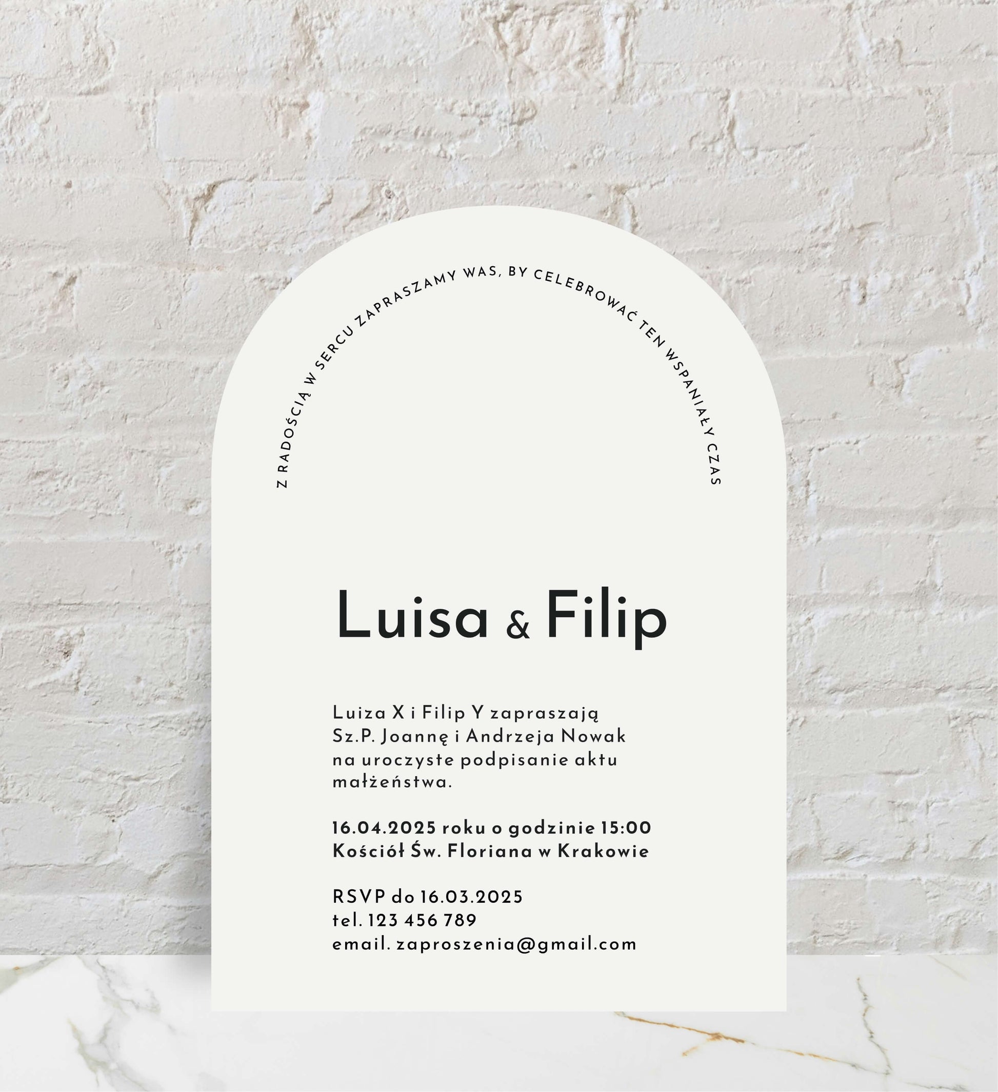 Zaproszenia ślubne minimalistyczne, nowoczesne formy, papier premium