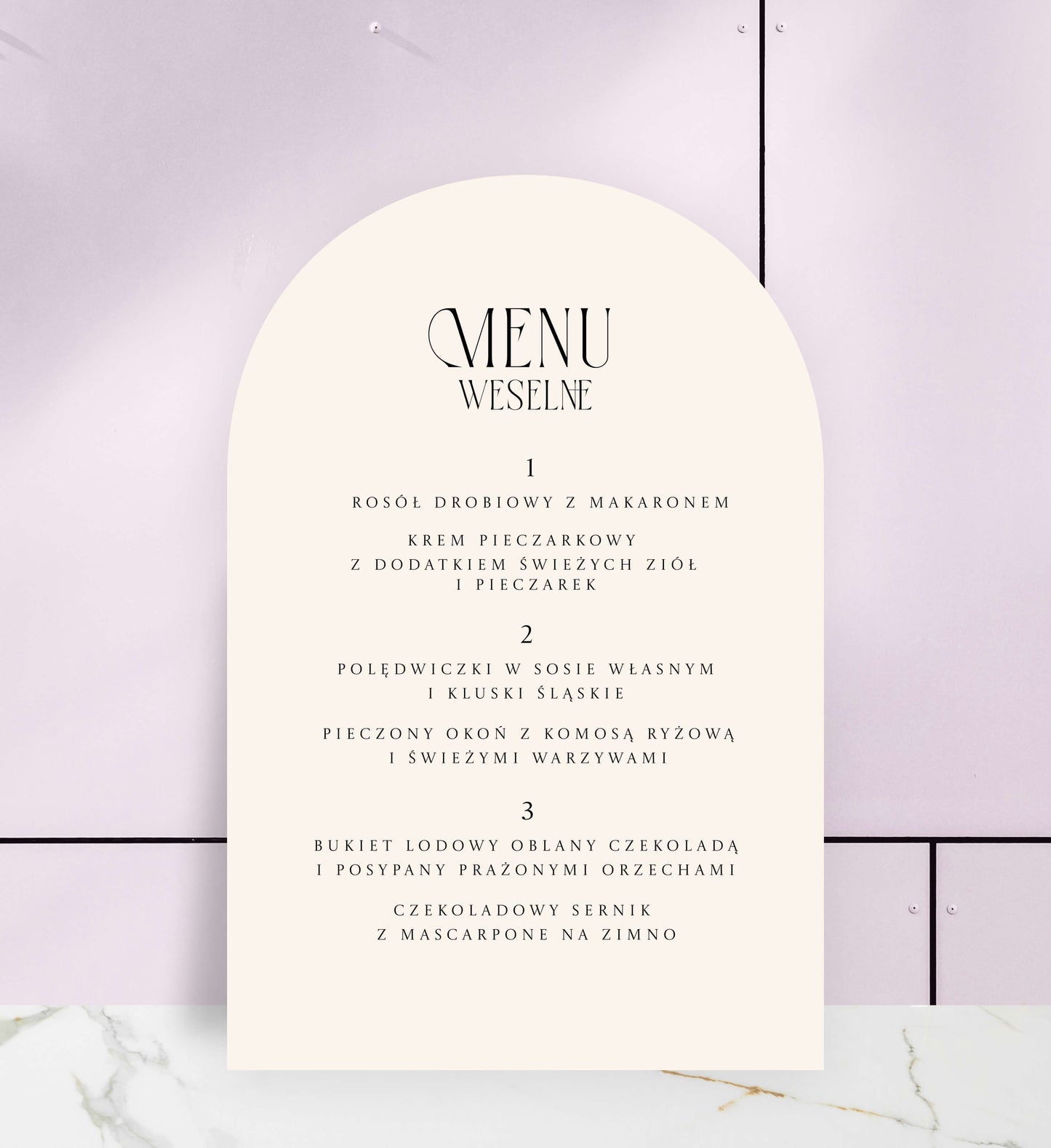 Menu jednokartkowe - Belle Époque